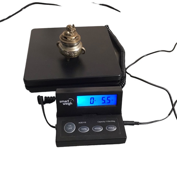 Vintage Chinese Brass Ornate Engraved Foo Dog Incense Burner Holder Altar Decor - Picture 12 of 16